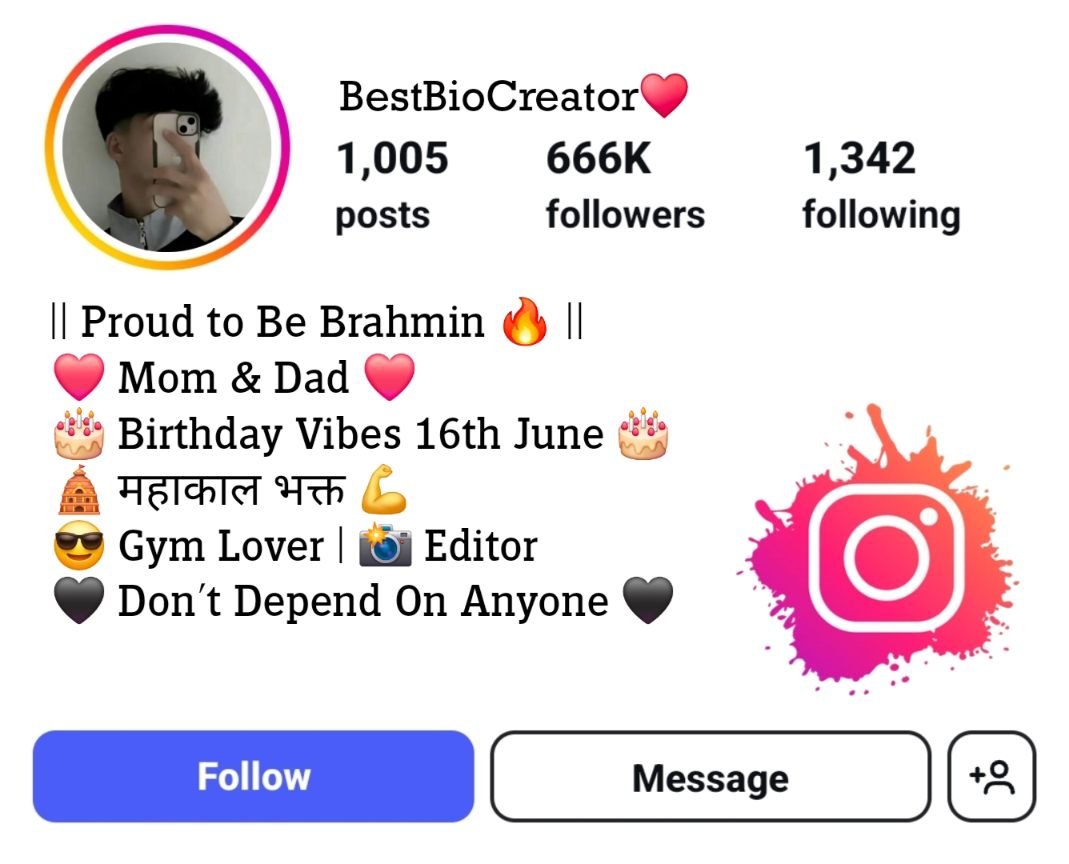 ब्राह्मण Bio For Instagram For Boy