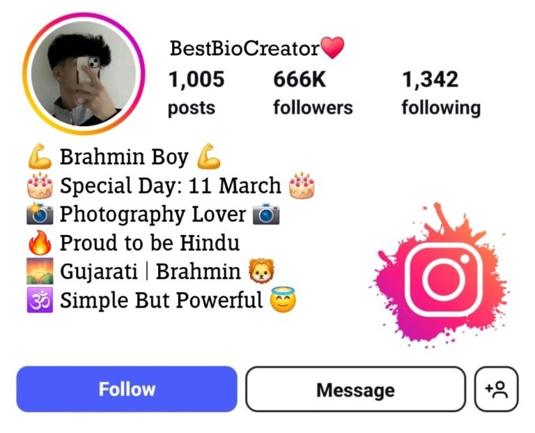 ब्राह्मण Bio For Instagram For Boy