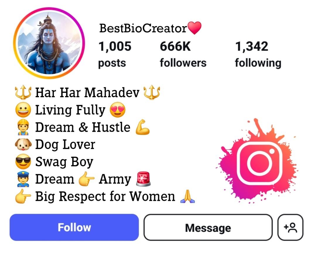 Mahakal instagram bio attitude