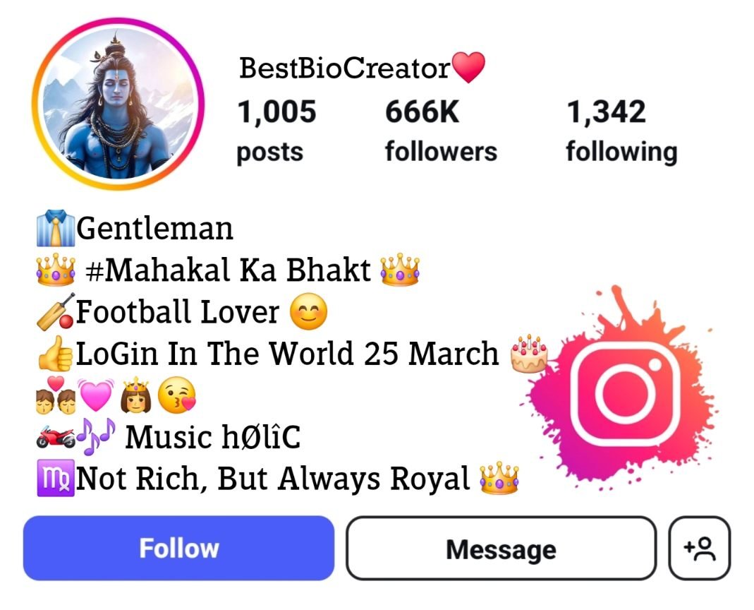 Mahakal Bio For Instagram - Stylish Mahakal Instagram Bio