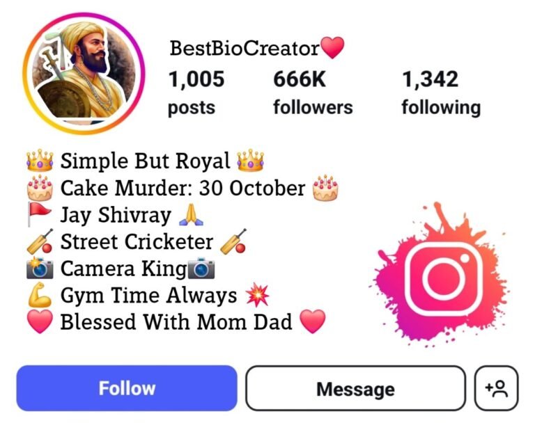 Shivaji Maharaj Bio For Instagram