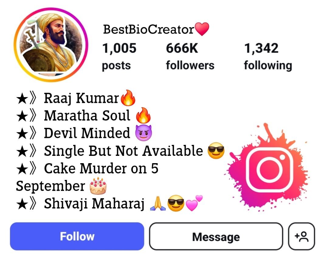 Shivaji Maharaj Bio For Instagram in Marathi