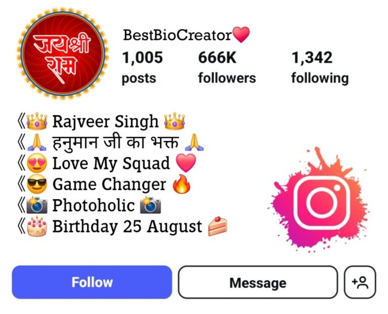 hanuman ji bio for instagram