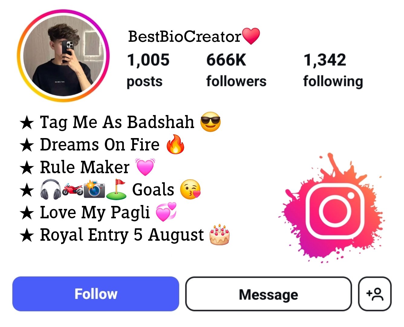 Unique instagram bio for boys