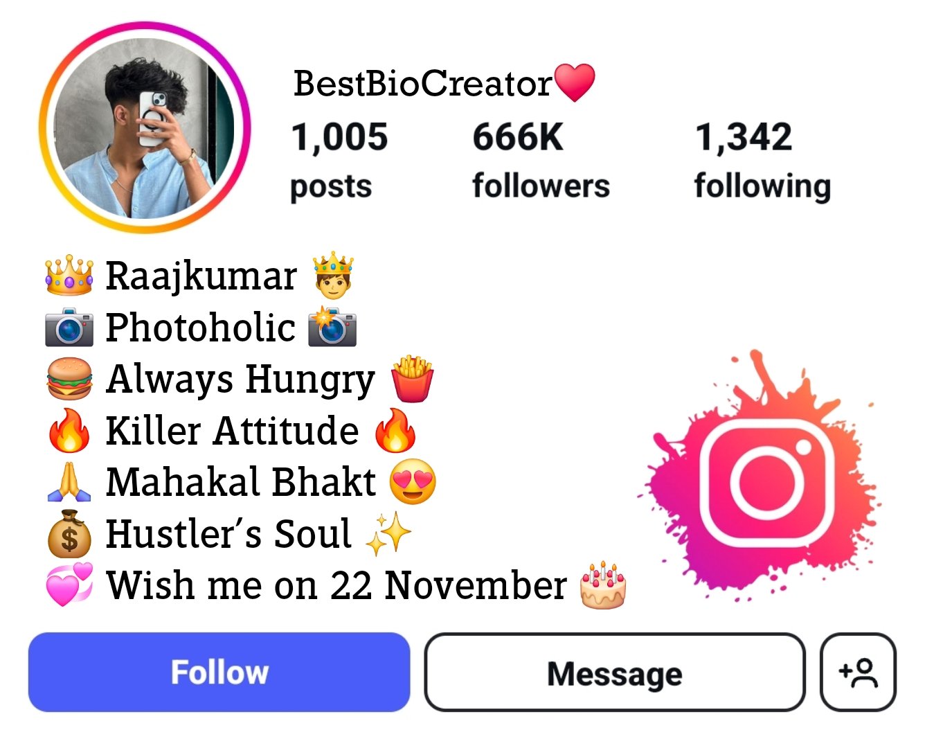 instagram bio