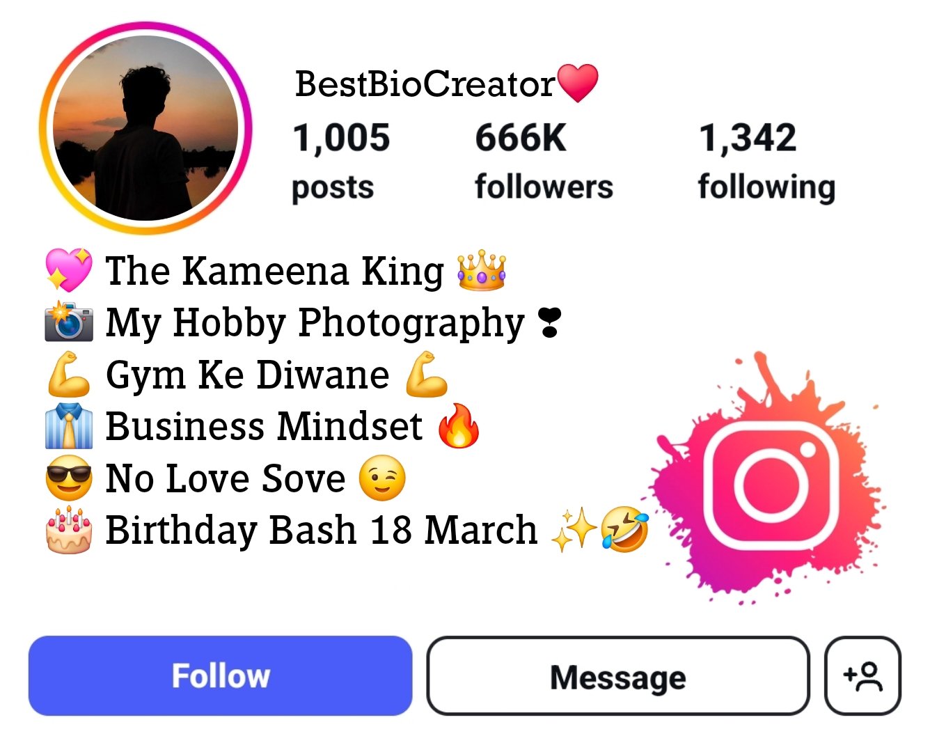 Instagram bio for boys in english