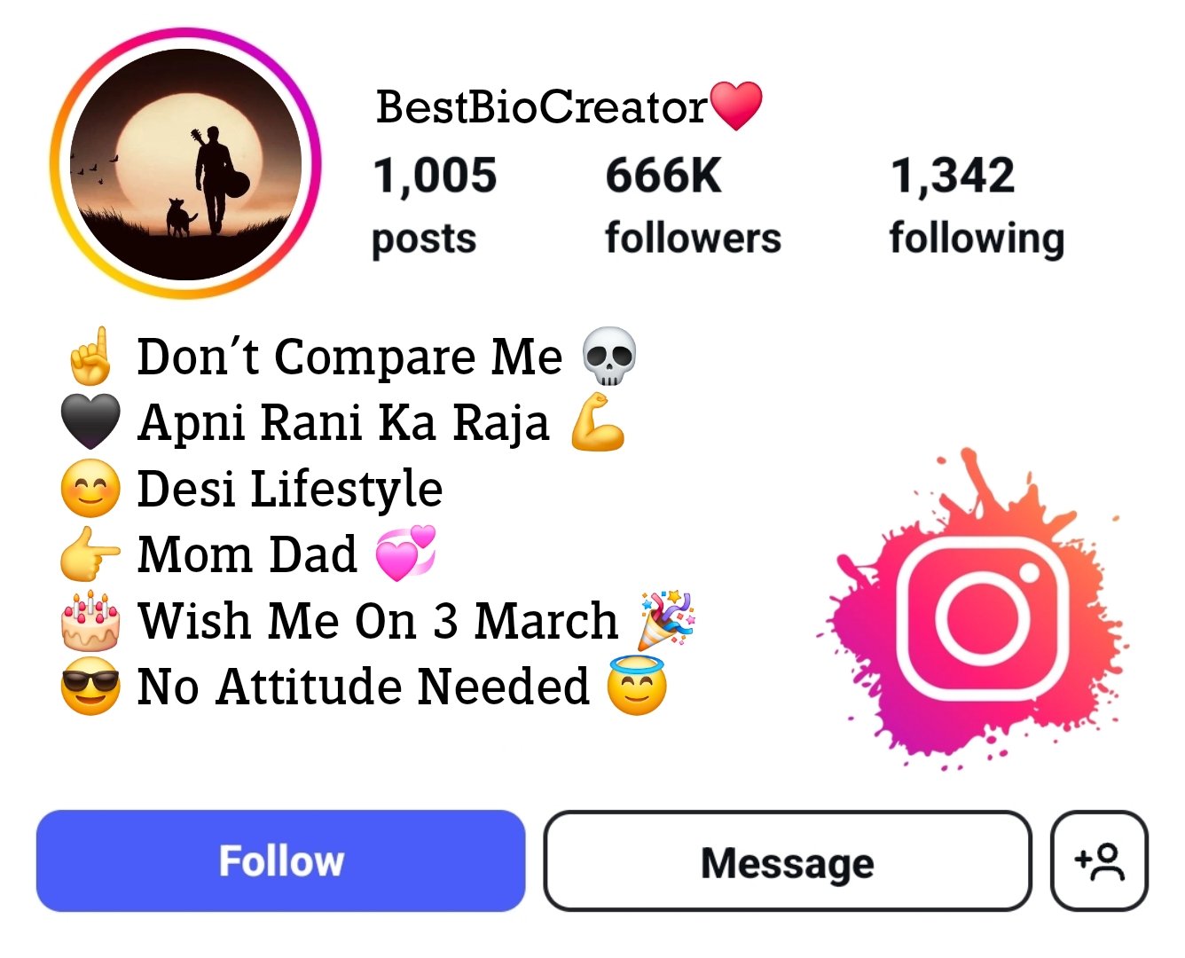 Stylish bio for Instagram