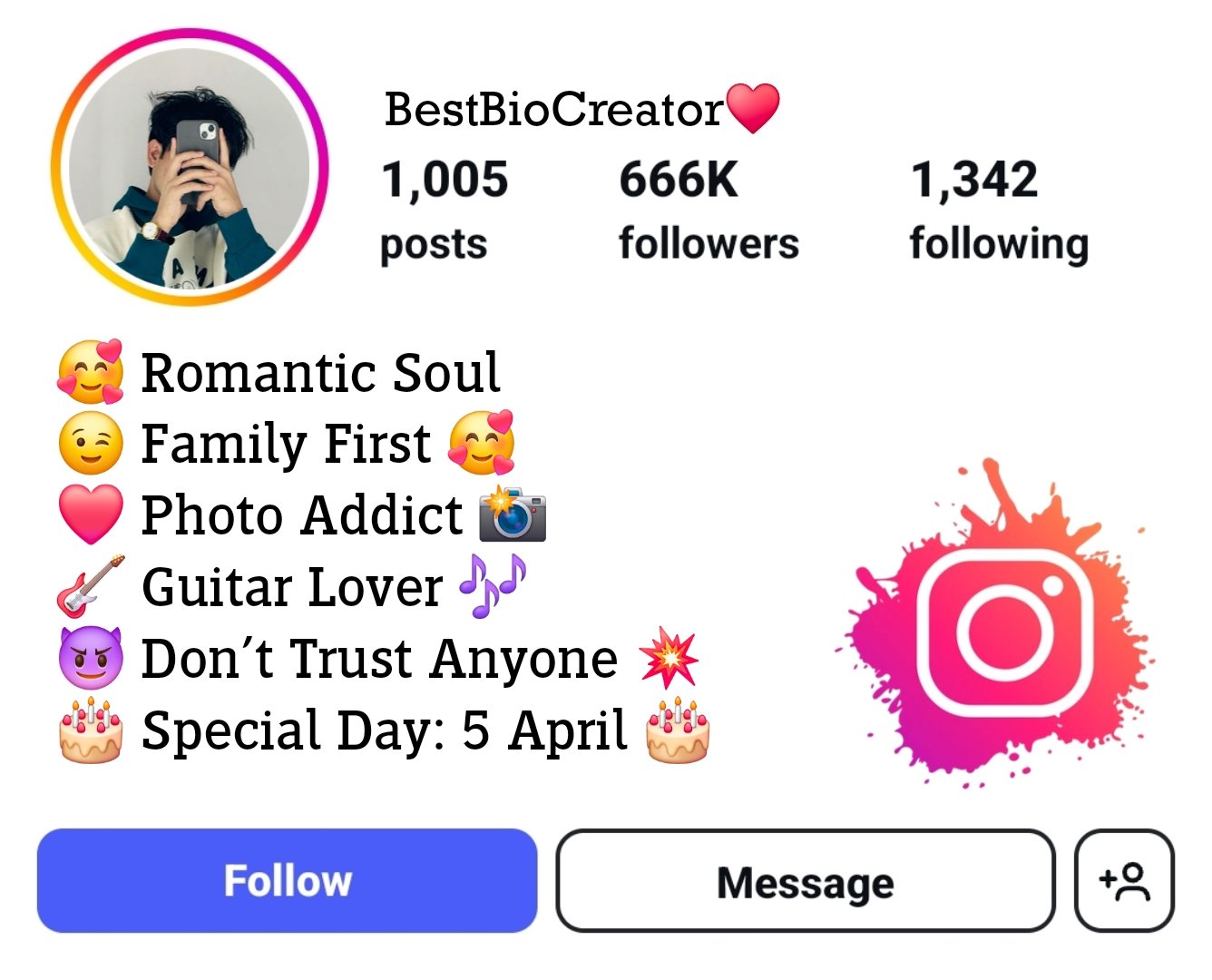 Instagram bio style for boy